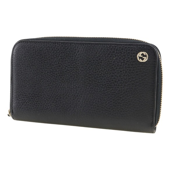 Gucci Interlocking Zipper Leather Interlocking Wallet Long - Picture 1 of 10